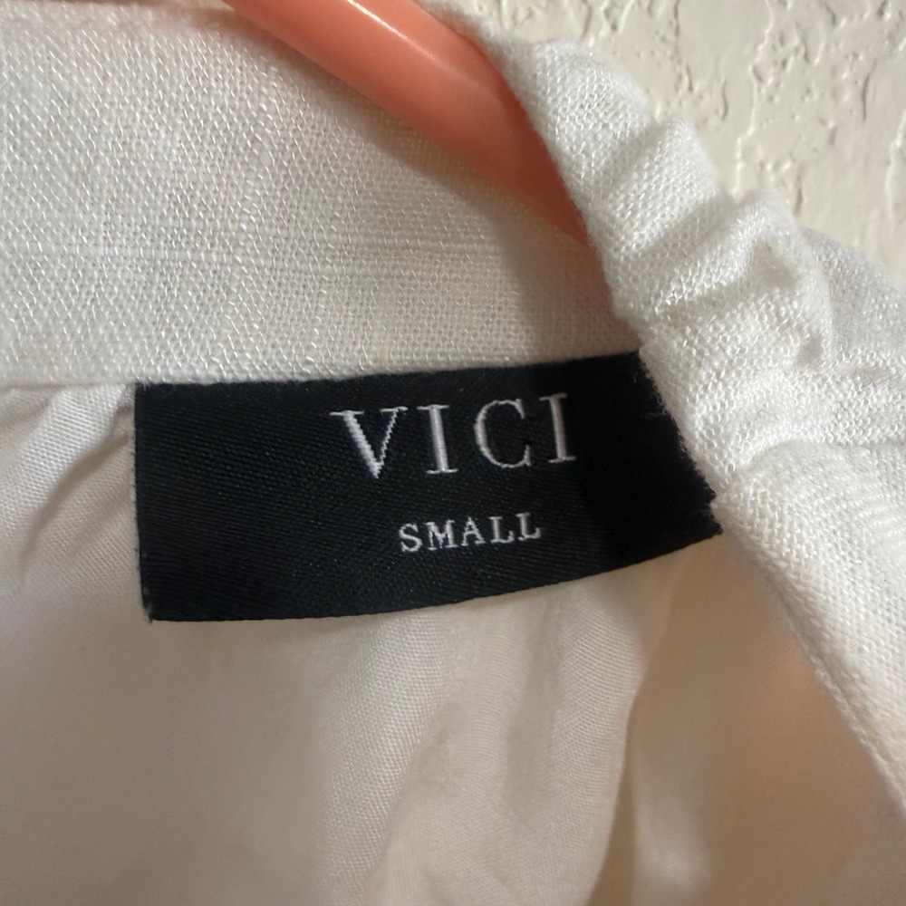 VICI Cutout Maxi Dress White Long Sleeve Button Back Boho Chic Size Small - Picture 3 of 16